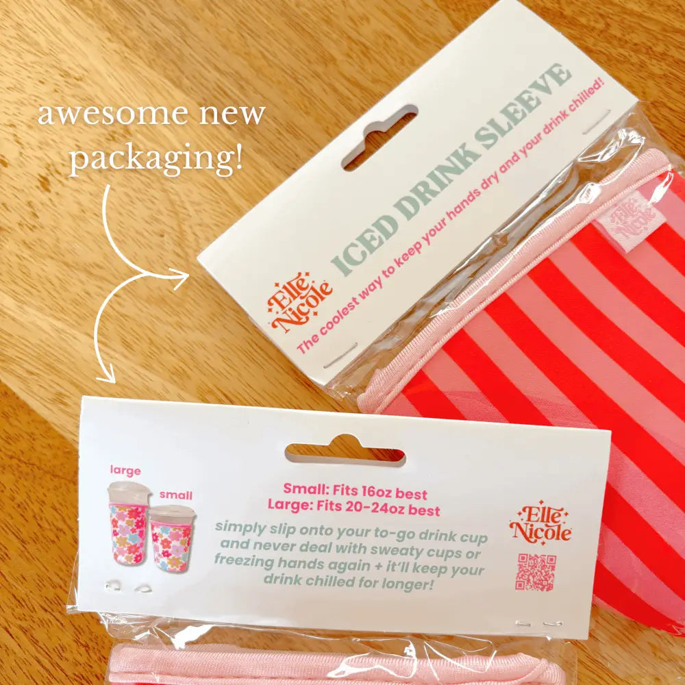 Retro Floral + Stripe Drink Sleeve