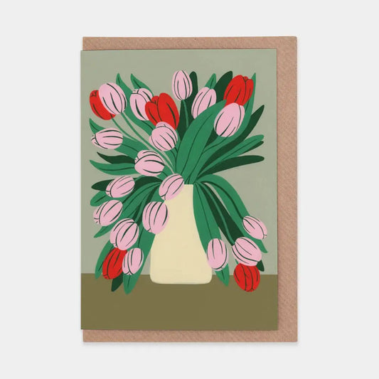 Evermade - Pink Tulips Greetings Card