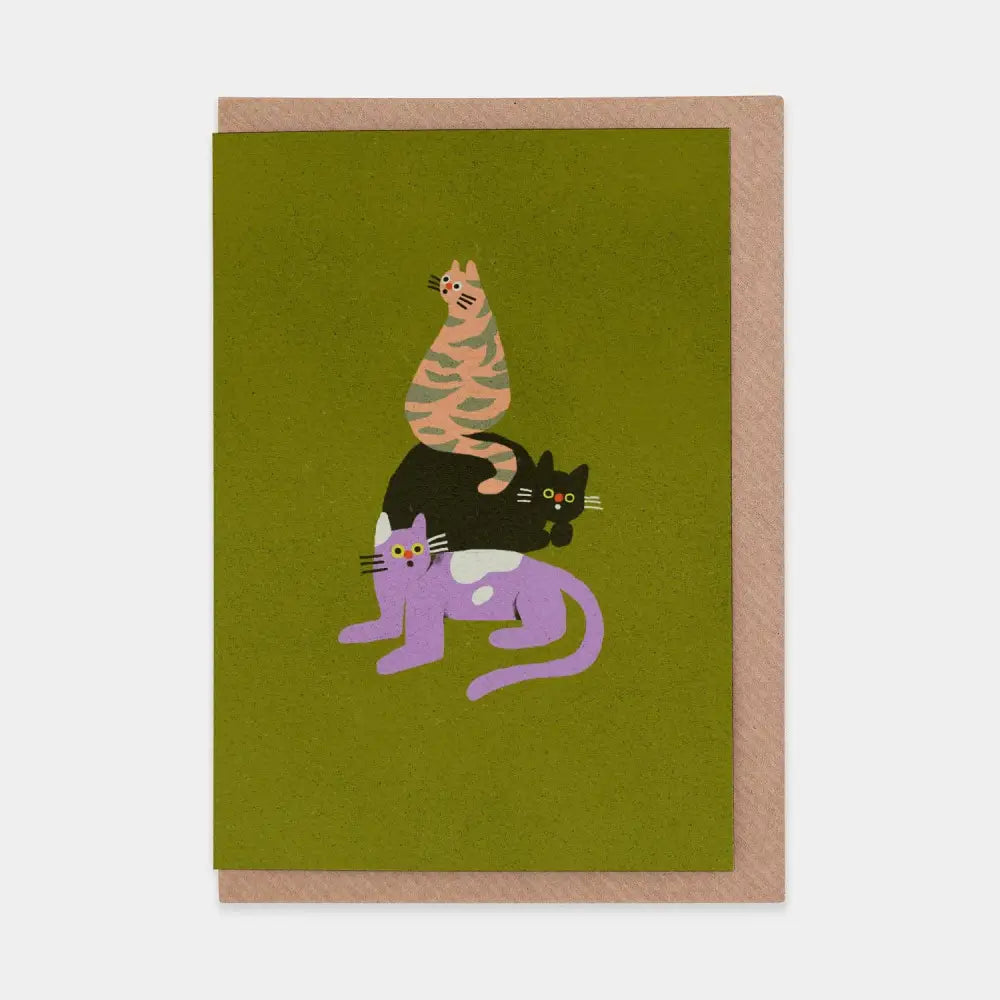Evermade - Suprised Cats Greetings Card by Zsófia Győrfi