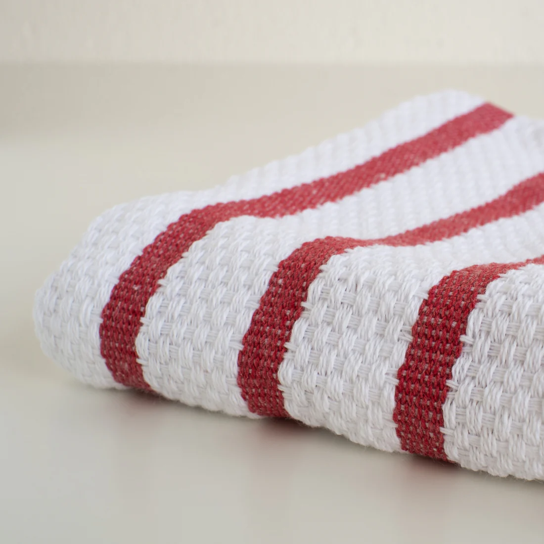 Red Basketweave Dishtowel