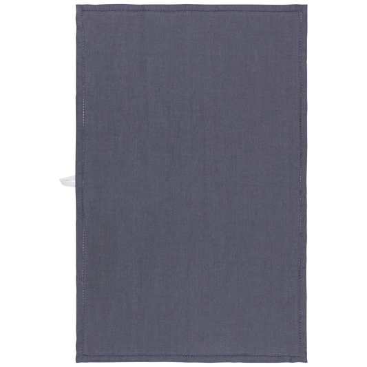 Charcoal Hemstitch Linen Dishtowel