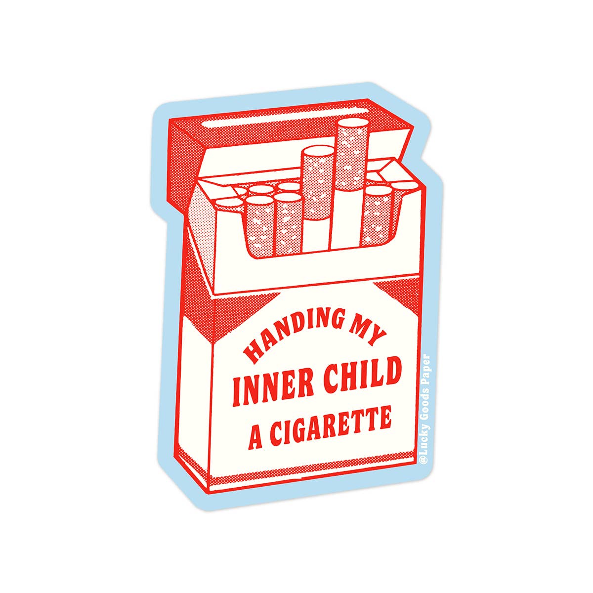 Inner Child Cigarette matte vinyl sticker applied to surface - PABOOM