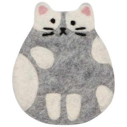 Cat Club coaster shown individually, displaying the calico cat silhouette - PABOOM