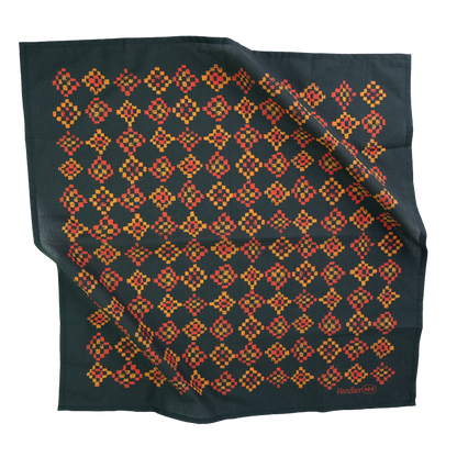 Royce Bandana flat lay showing the full adventure-inspired print