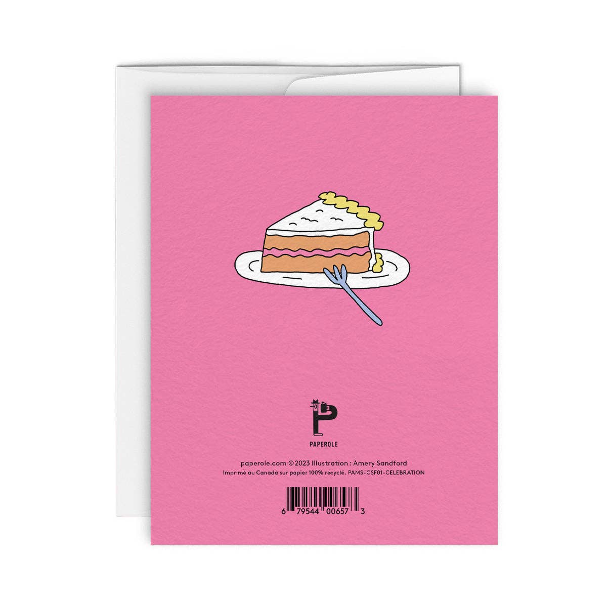 Celebration card shown with its envelope