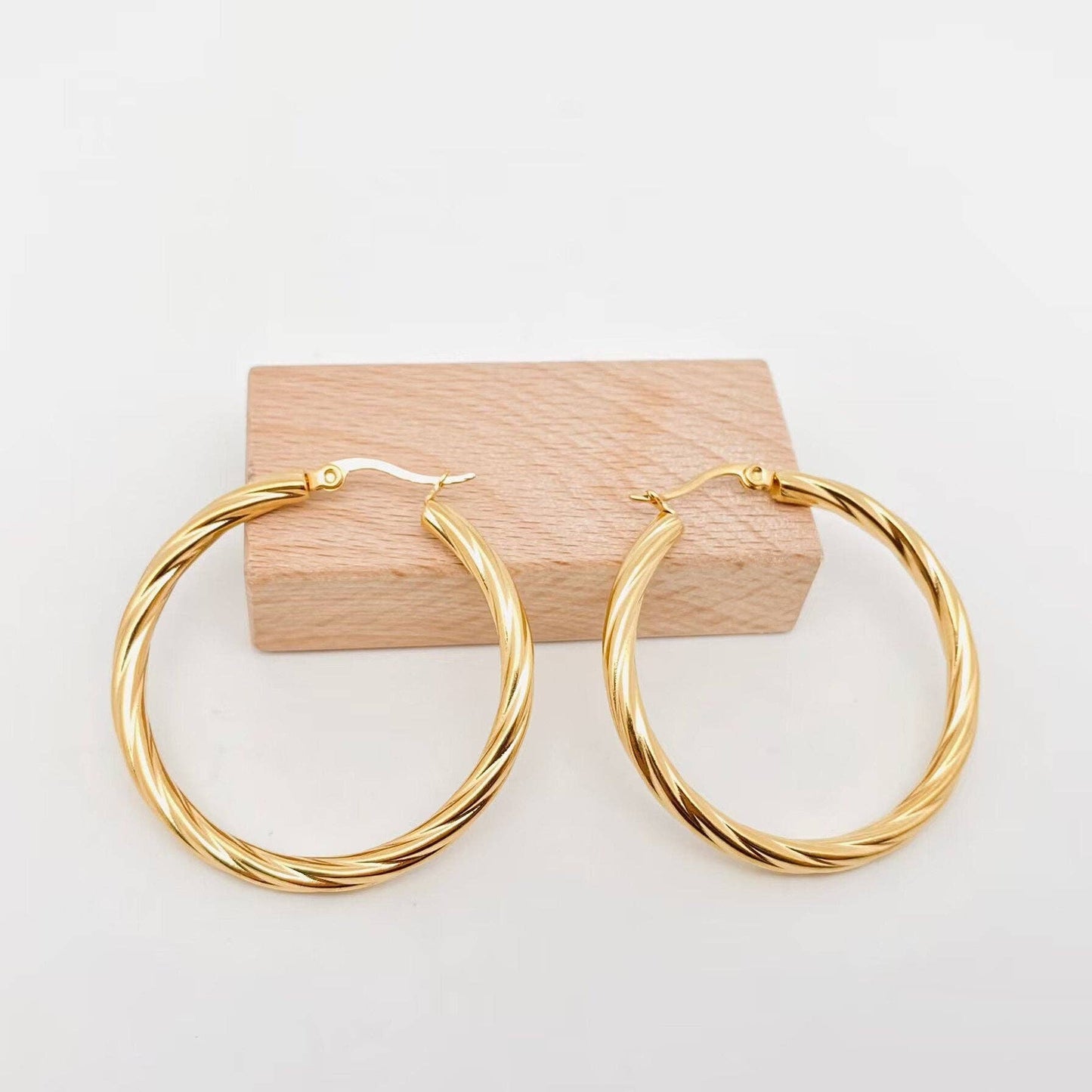 Cable Hoop Earrings - Small