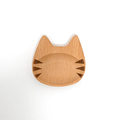 Cat Shaped Wooden Sauce Dish