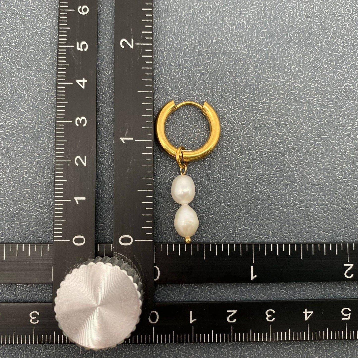 Pearl Charm Huggie Earrings