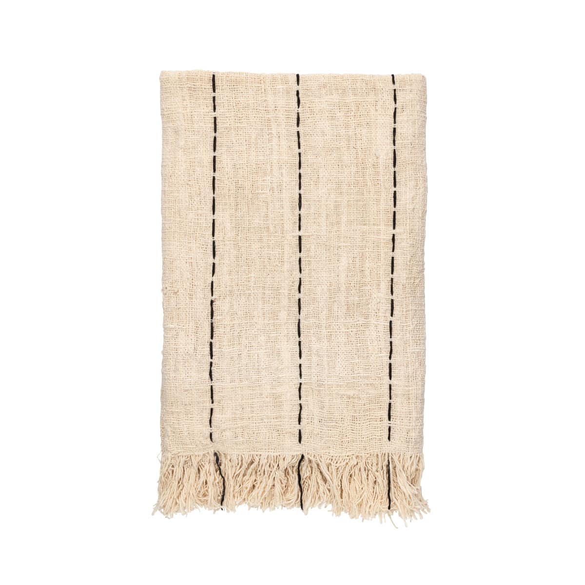 Waste Cotton Throw - Duo Tone Black / White