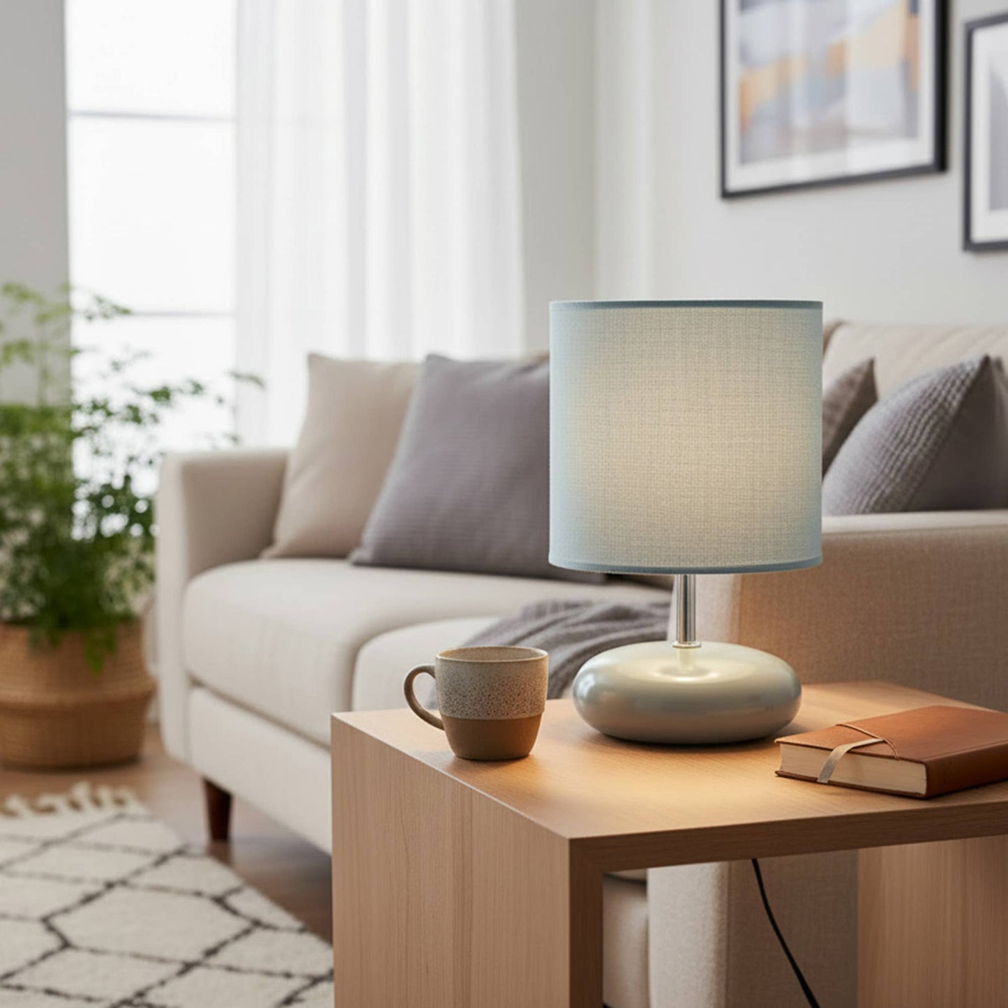 Ceramic Table Lamp with Shade Halo - Green