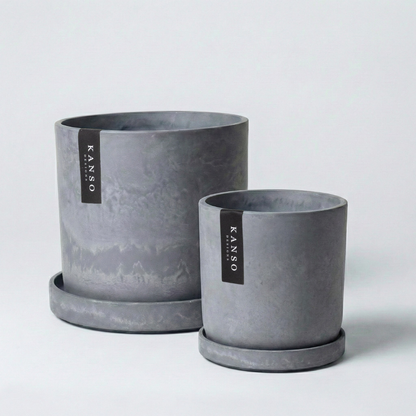 Kanso Designs Planter + Saucer 4” - White Stone