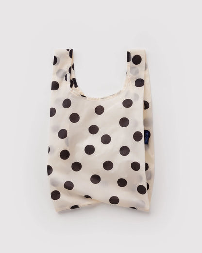 Baby BAGGU Reusable Tote Bag - Cream and Black Polka Dot