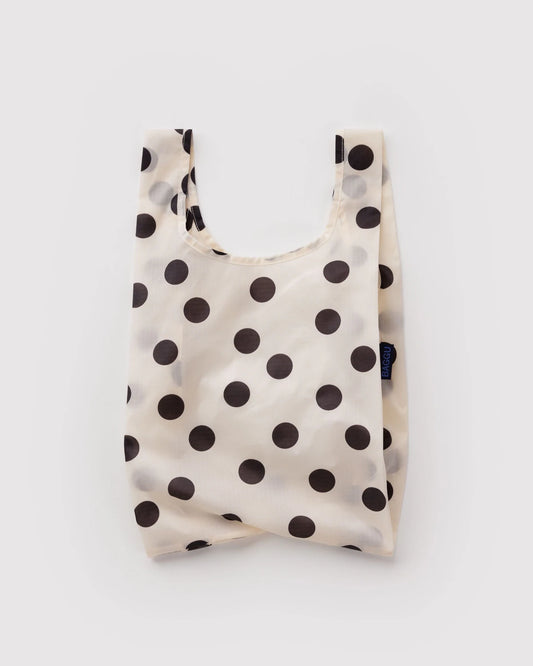 Baby BAGGU Reusable Tote Bag - Cream and Black Polka Dot