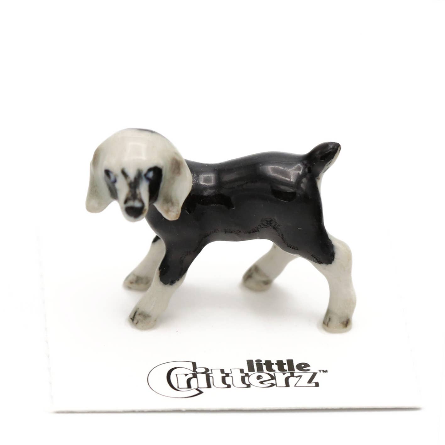 Domino Nubian Goat Kid Porcelain Miniature