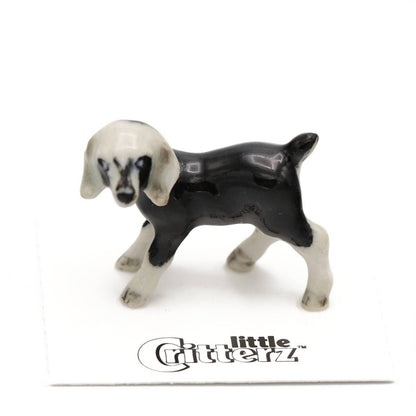 Domino Nubian Goat Kid Porcelain Miniature