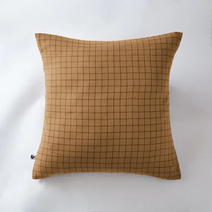 Mix Cotton Gauze Cushion Cover 24" Camel