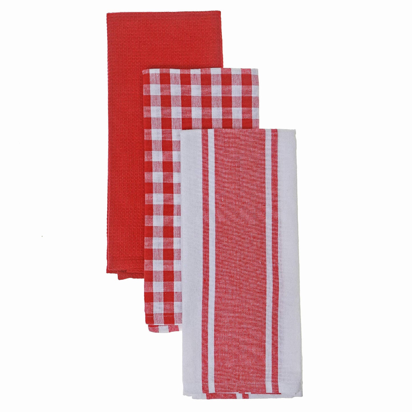 Plaid Kitchen Towel Set - Red