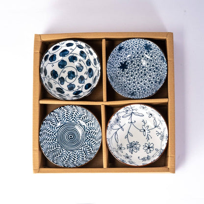 Nippon Blue rice bowls stacked together
