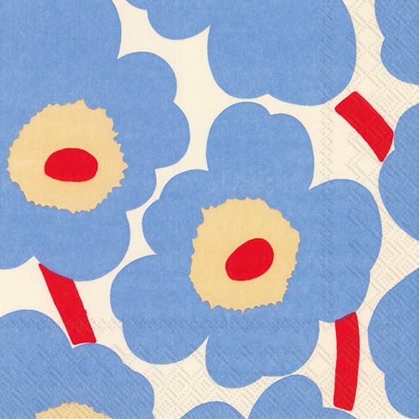 Marimekko Lunch UNIKKO Paper Napkins - Cream Blue