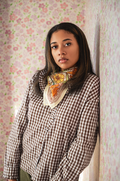 Hannah Bandana styled as a hair wrap