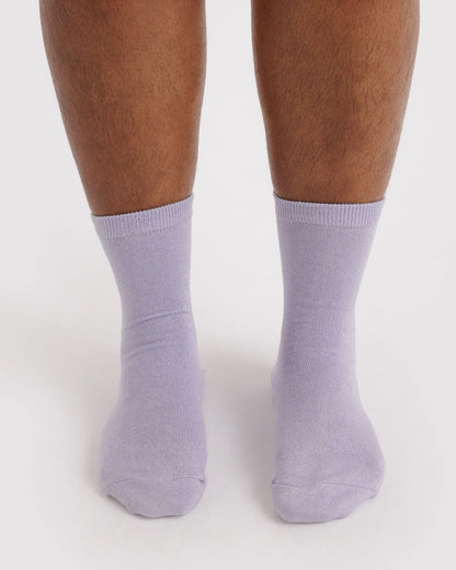 BAGGU Crew Sock - Lilac Metallic