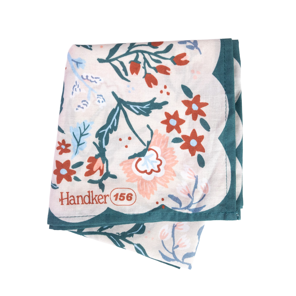 Close-up of the Willa Bandana's screen-printed pattern
