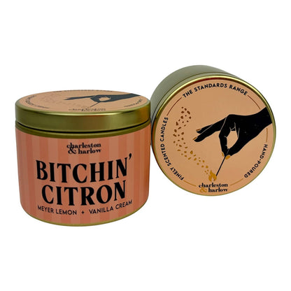Charleston & Harlow Standards Range gold travel tin candle collection
