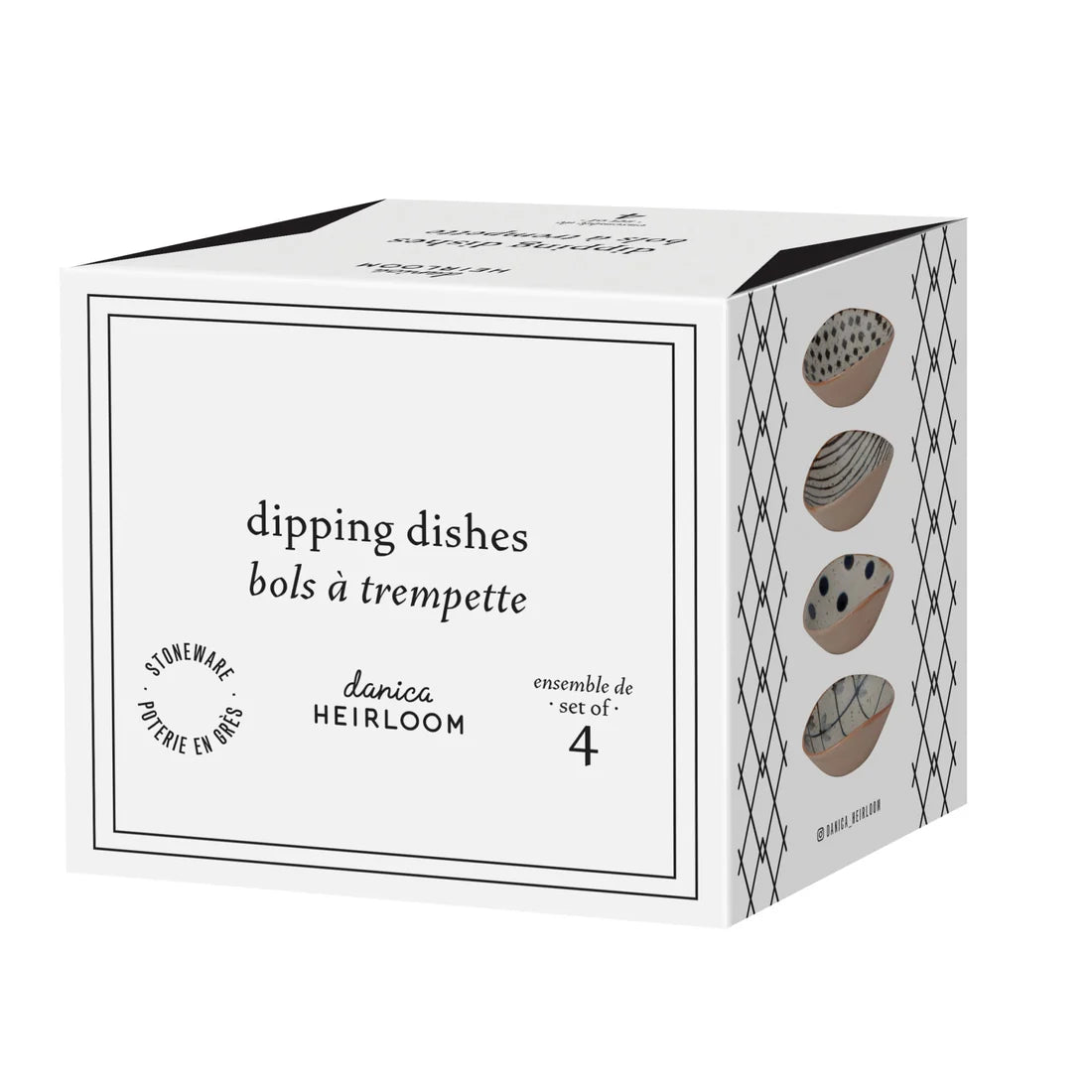 Unite Element Dipping Dishes Set stacked together showing all four patterns - PABOOM