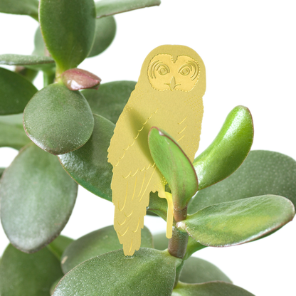 Plant Animal - Owl, brass house plant accessory