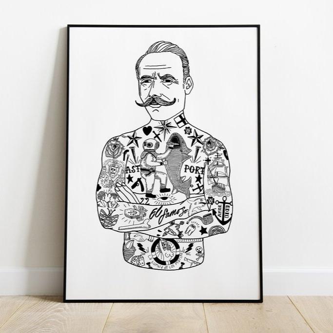 Tattooed Gentleman A3 Print