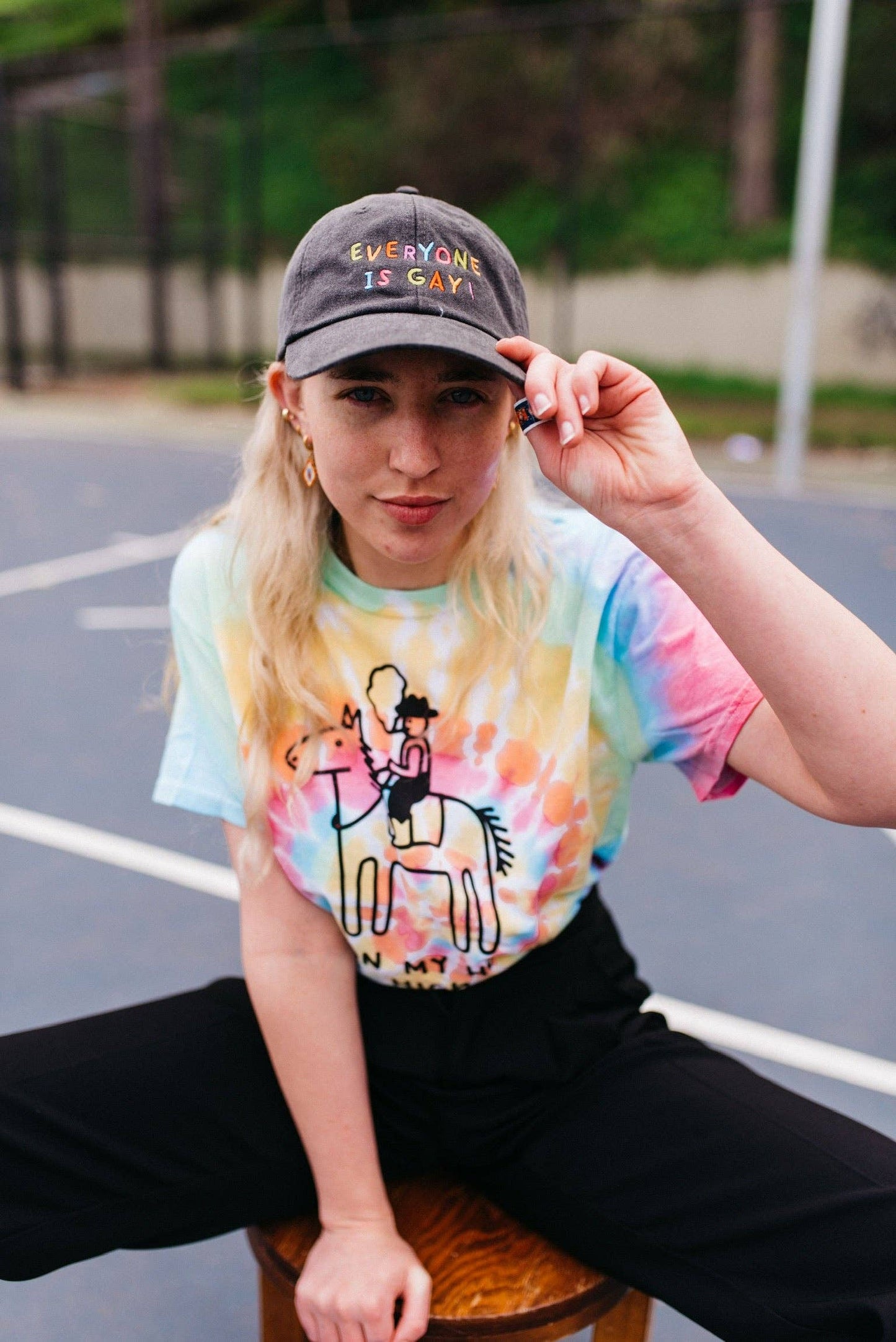 Everyone Is Gay hat back adjustable strap detail