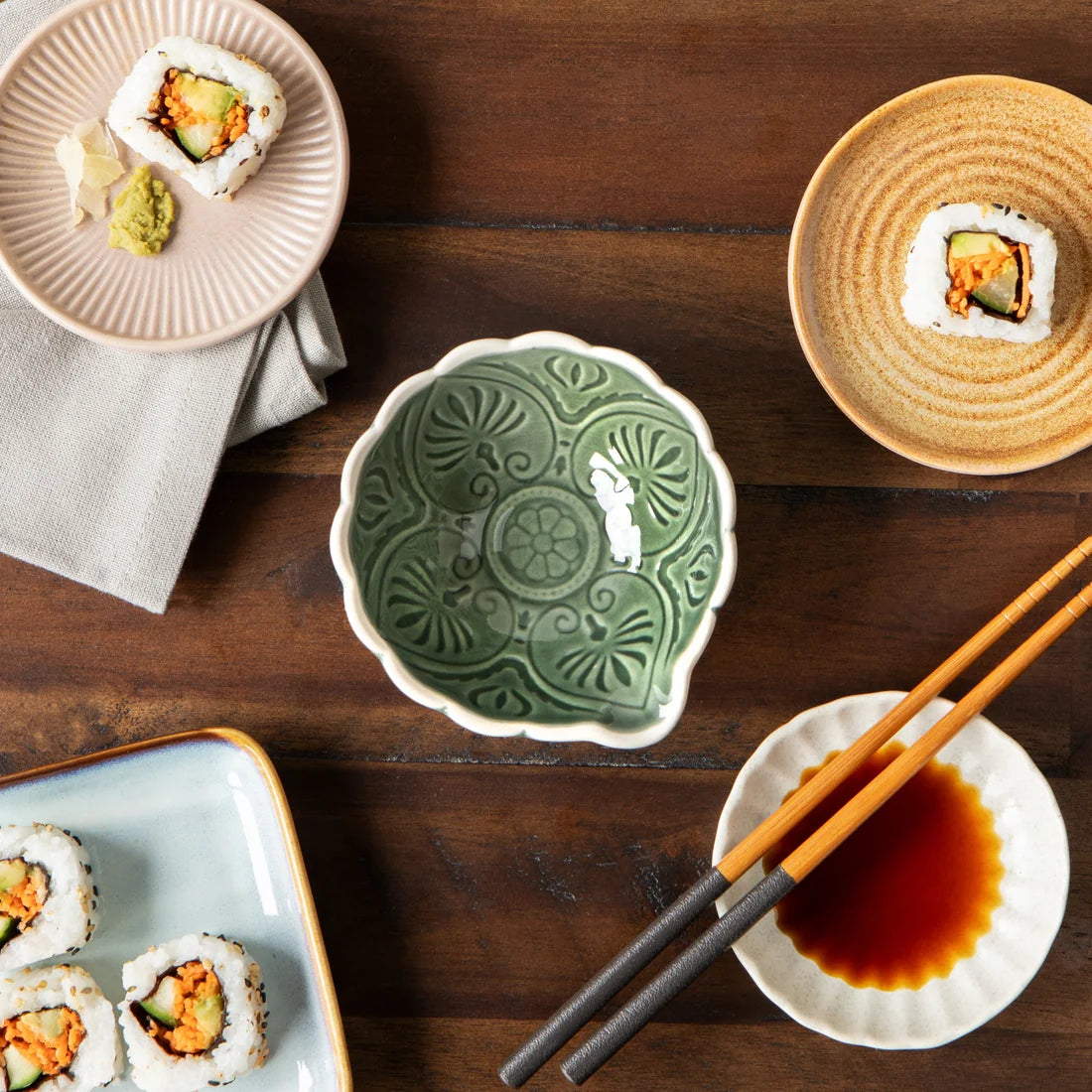 Close-up of the embossed pattern on the Opus Capri stoneware dish - PABOOM