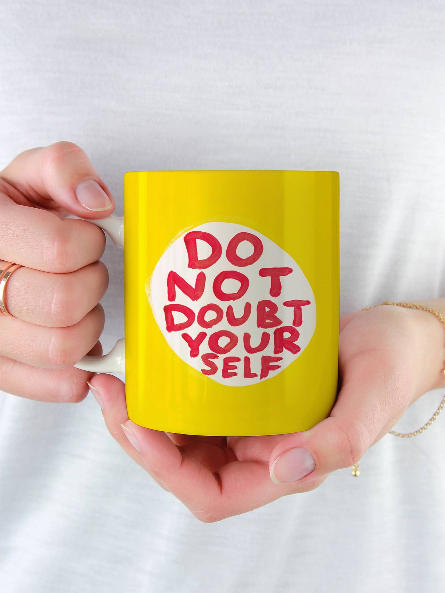 David Shrigley x Brainbox Candy Do Not Doubt Yourself mug in branded gift box - PABOOM
