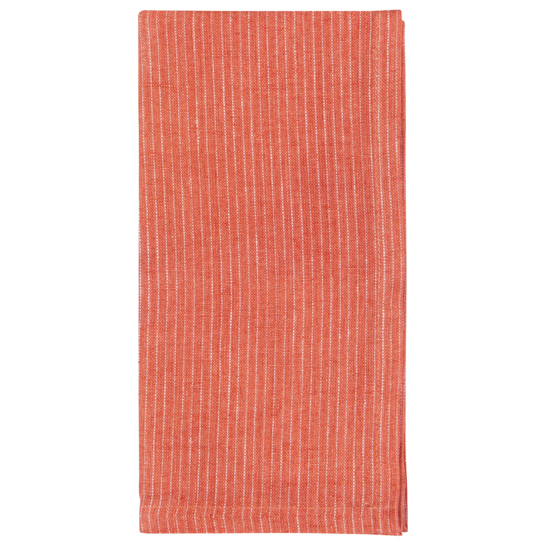 Clay Pinstripe Linen Napkins Set