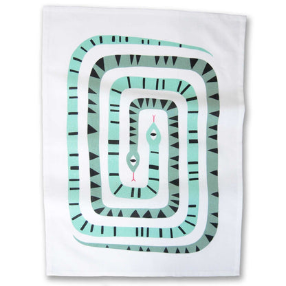 Twin Snake tea towel unfolded full print - PABOOM