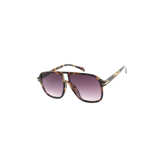 Oversized Square Aviator Sunglasses – Tortoise Frame