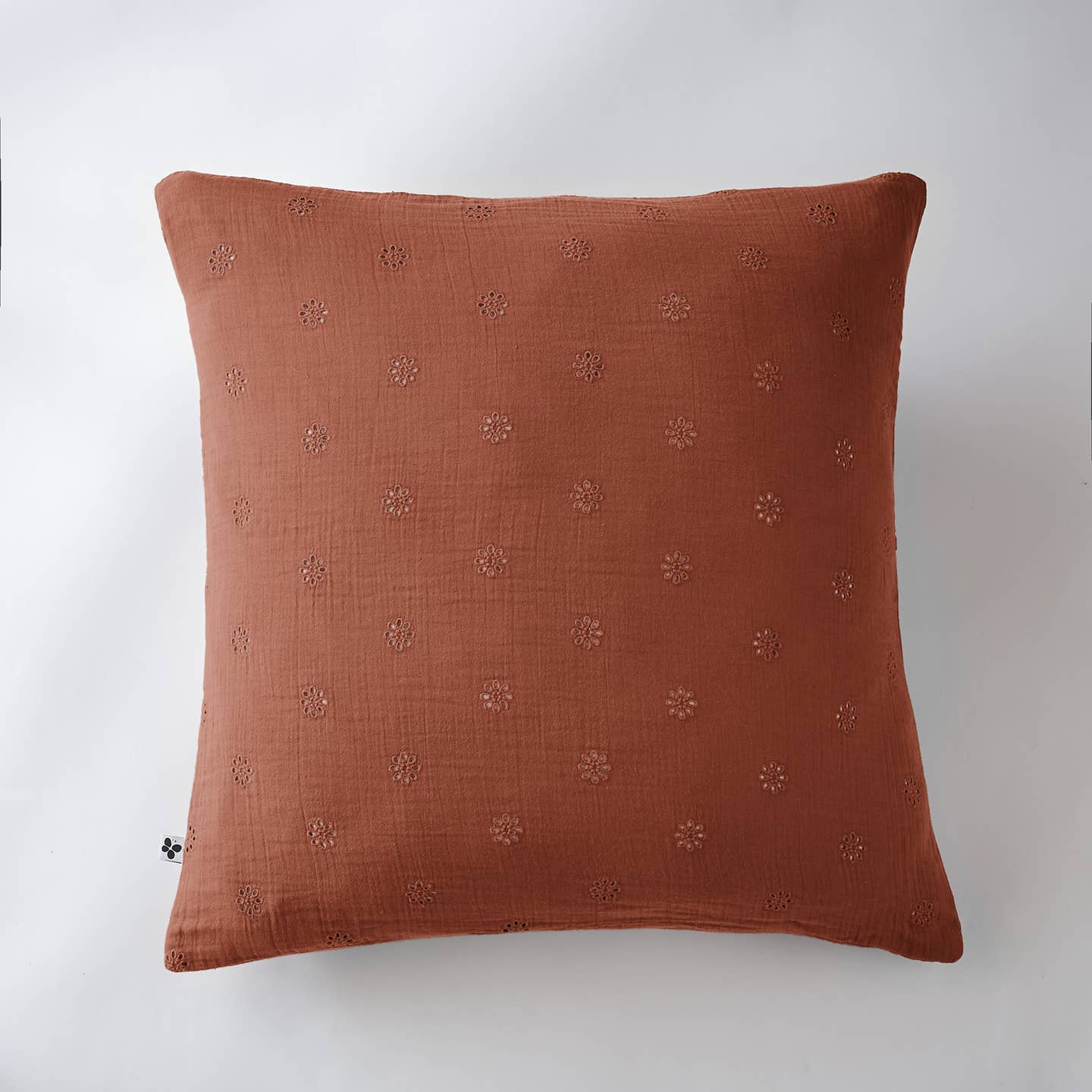 Boho Cotton Gauze Cushion Cover 24" Terracotta