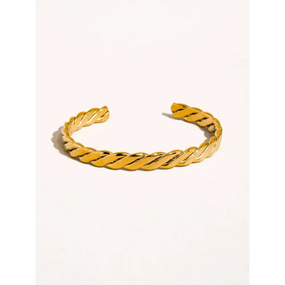 Flânerie by MAIQ - Bénir 18K Gold Non-Tarnish Braided Thin Bangle Yellow