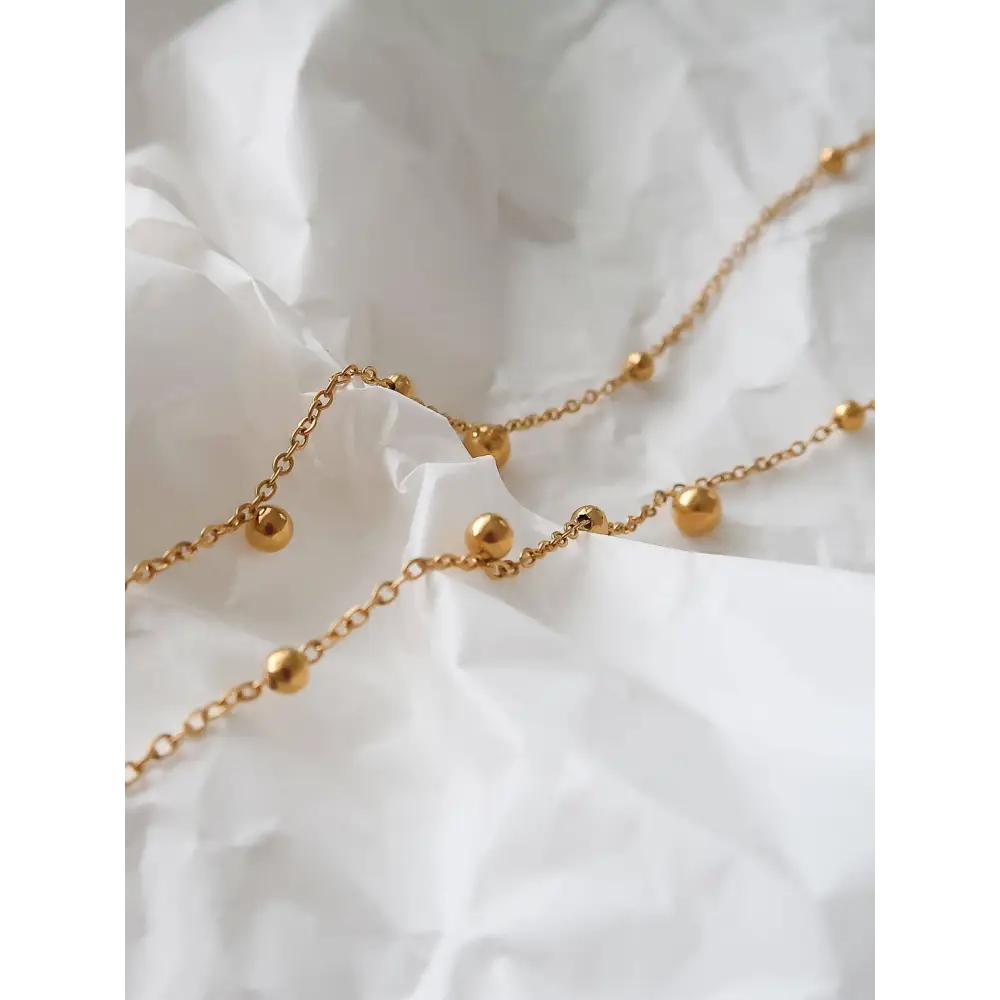 Flânerie by MAIQ - Brisse 18K Gold Non-Tarnish Dressy Beaded Y Lariat Necklace Yellow