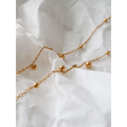 Flânerie by MAIQ - Brisse 18K Gold Non-Tarnish Dressy Beaded Y Lariat Necklace Yellow