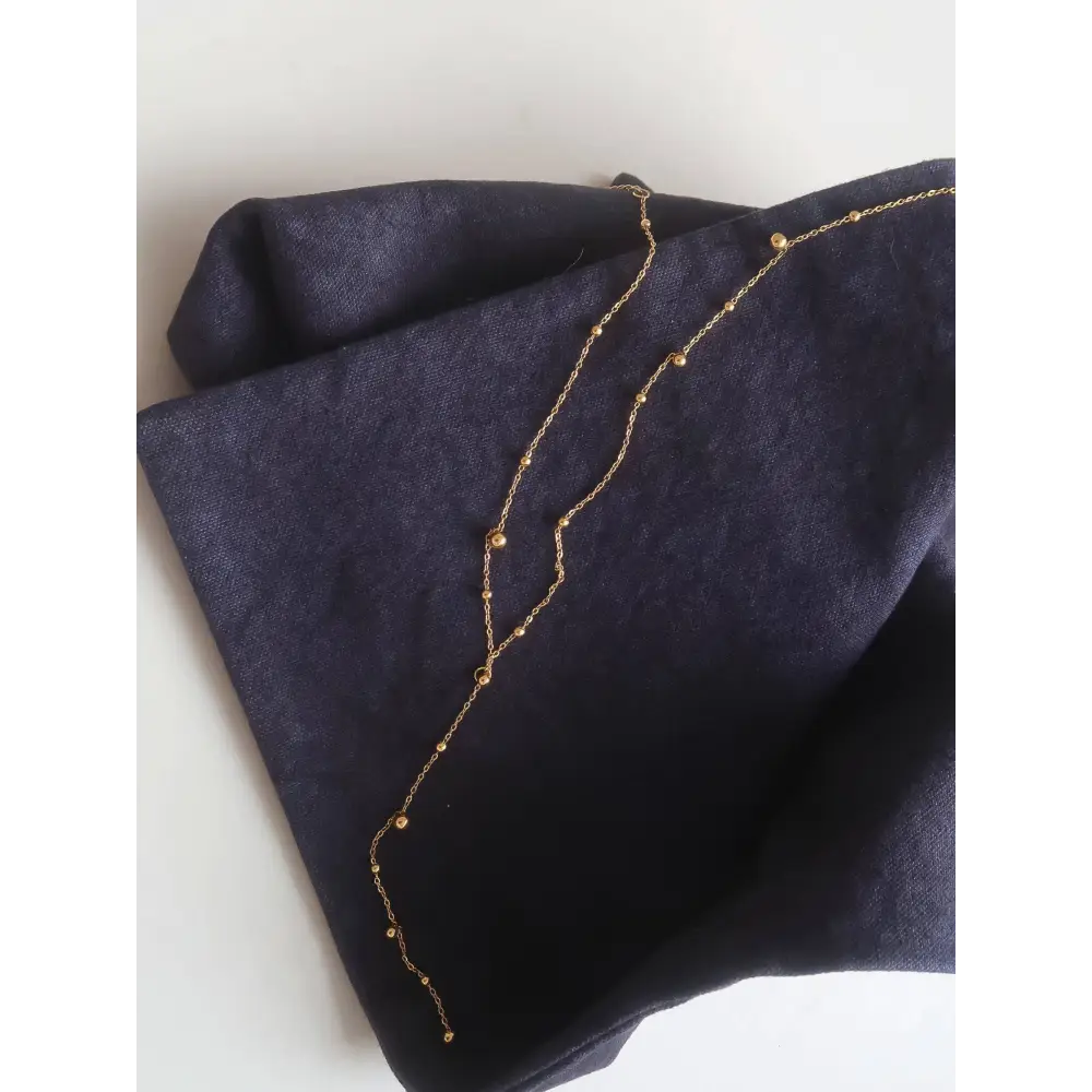 Flânerie by MAIQ - Brisse 18K Gold Non-Tarnish Dressy Beaded Y Lariat Necklace Yellow