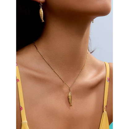 Flânerie by MAIQ - Coralie 18K Gold Non-Tarnish Fish Pendant Chain Necklace Yellow
