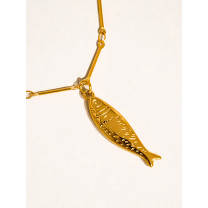 Flânerie by MAIQ - Coralie 18K Gold Non-Tarnish Fish Pendant Chain Necklace Yellow