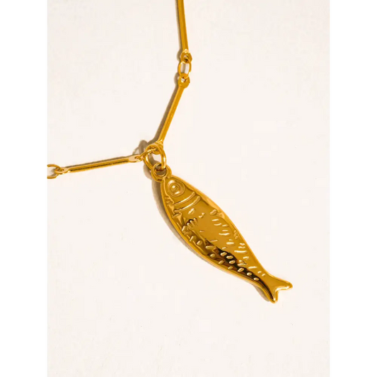 Flânerie by MAIQ - Coralie 18K Gold Non-Tarnish Fish Pendant Chain Necklace Yellow