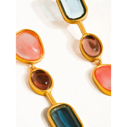 Flânerie by MAIQ - Delia 18K Gold Vintage Mismatch Drop Earring Multi-Colored