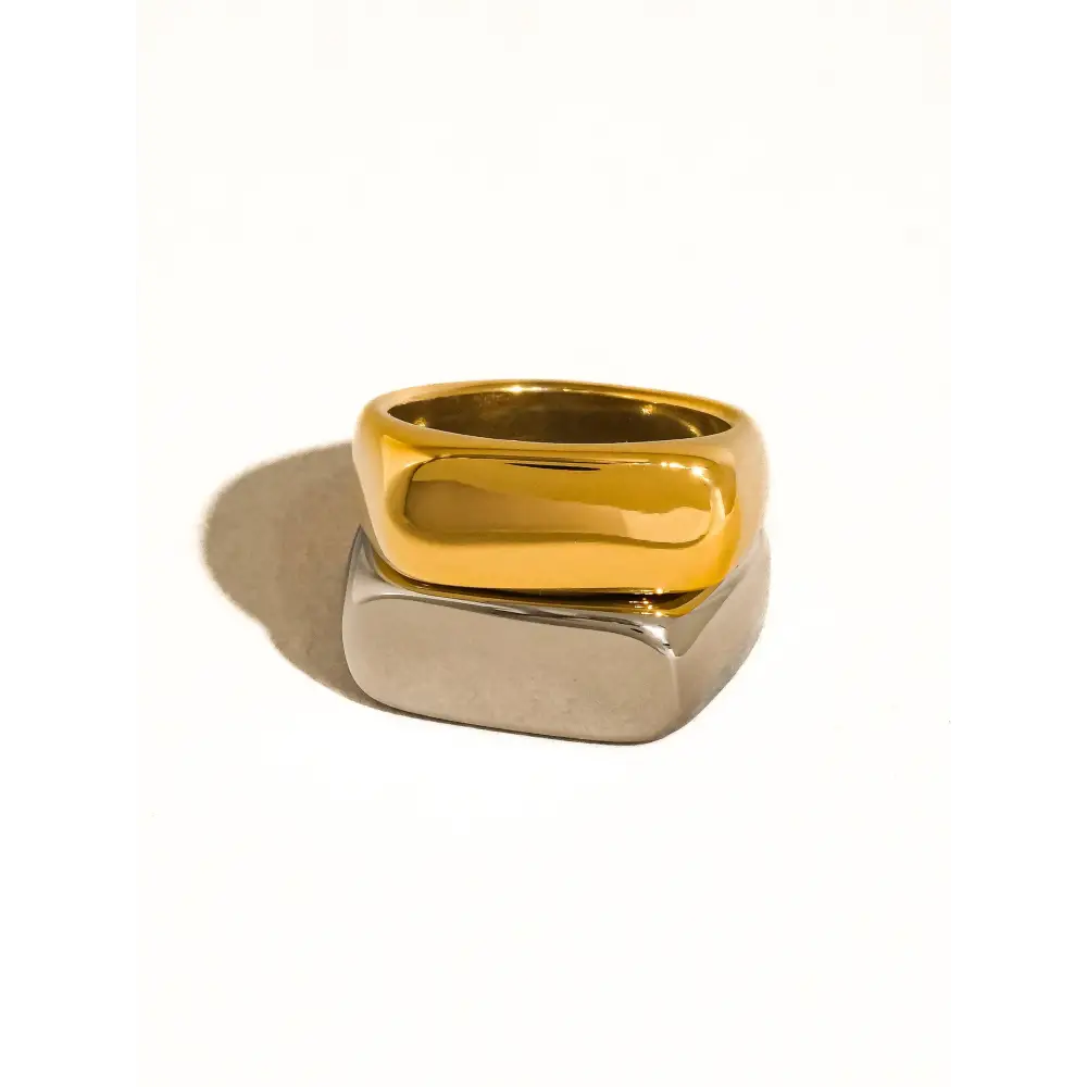Flânerie by MAIQ - Glayce 18K Gold Non-Tarnish Classic Signet Ring Yellow