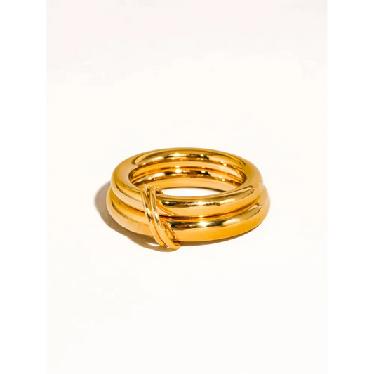 Flânerie by MAIQ - Gravité 18K Gold Non-Tarnish Double Stack Band Ring
