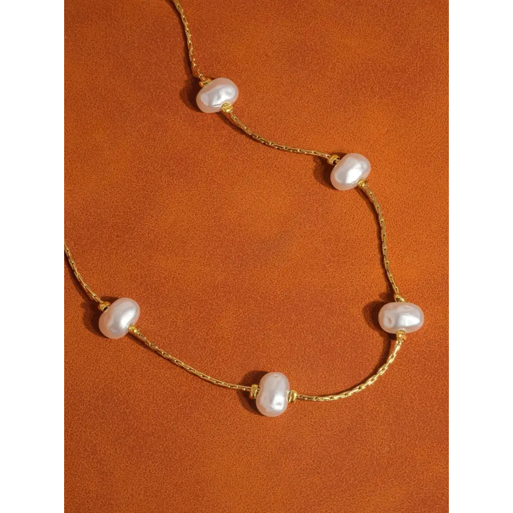 Flânerie by MAIQ - Ida 18K Non-Tarnish Petite Pearl Necklace Yellow Gold