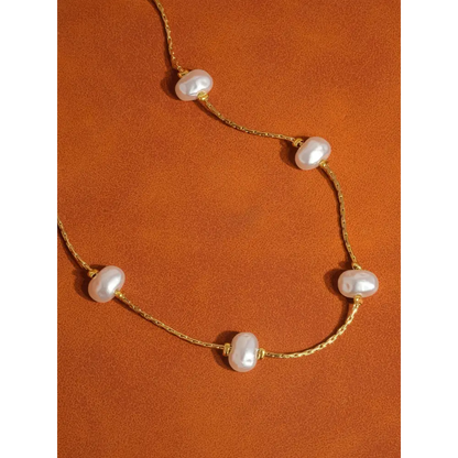 Flânerie by MAIQ - Ida 18K Non-Tarnish Petite Pearl Necklace Yellow Gold