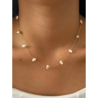 Flânerie by MAIQ - Ida 18K Non-Tarnish Petite Pearl Necklace Yellow Gold